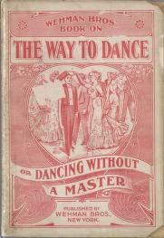 Cover of Wehman Bros. dance manual showing a couple in Victorian dress performing a waltz in closed ballroom position.