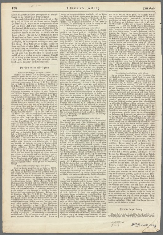 Page from Münchener Zeitung arts periodical with two columns of German text and multiple article headings.