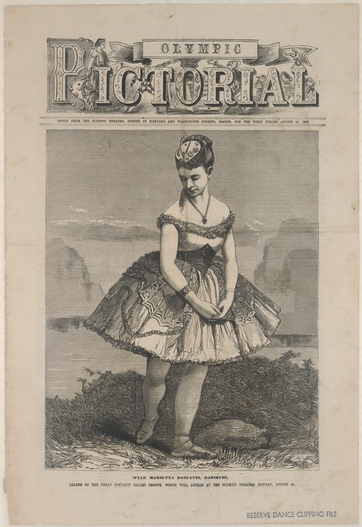 A young woman in a short white tutu and dark fitted bodice stands alone against a distant landscape, posed in a moment of stillness.