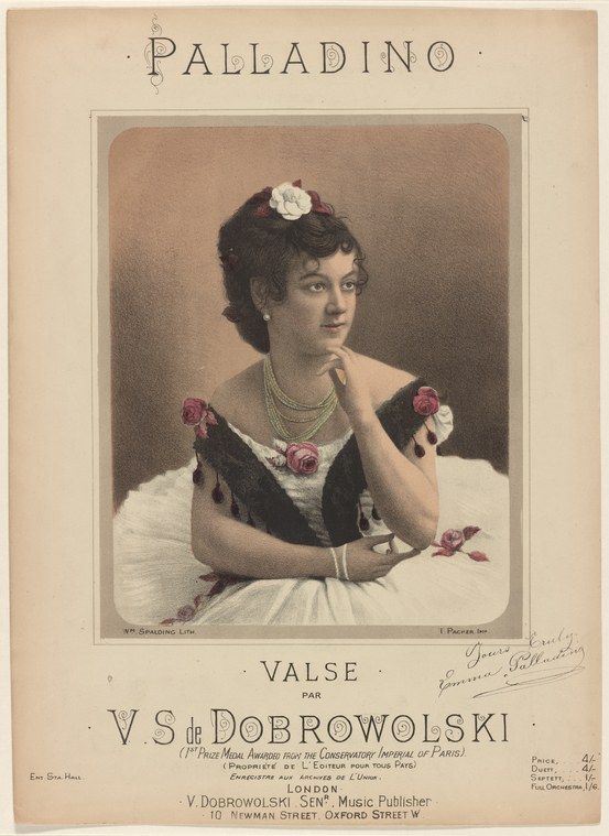 Woman in Edwardian dress seated holding red roses, with white flower in dark hair, against warm background.