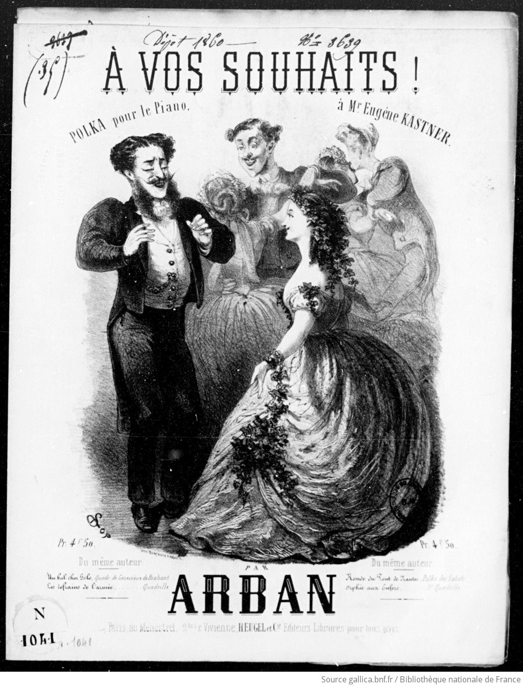 A bearded man in formal dress dances with a woman in a billowing ball gown, her skirt caught mid-rotation, with couples dancing behind them in a ballroom.