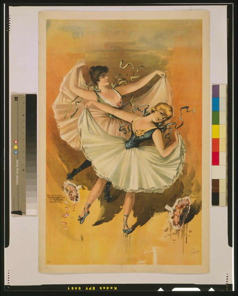 Two women in classical Greek dress float weightlessly in golden light, surrounded by fragments of ancient sculpture and architecture.
