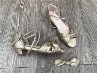 Style DEFY by Patty Vo Beige Leather with mesh Swing Heel - Womens Dance Shoes